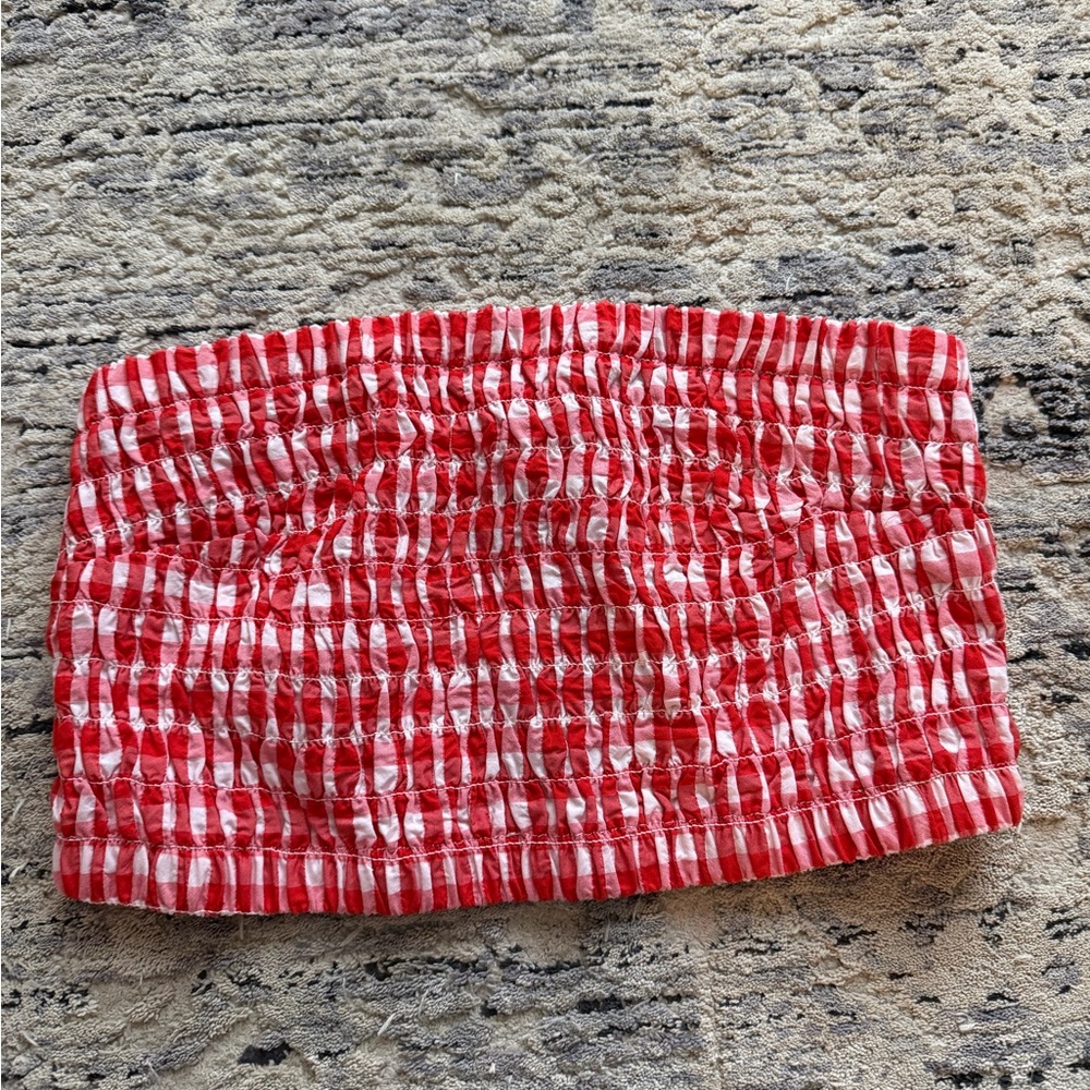 Target Gingham Strapless Top